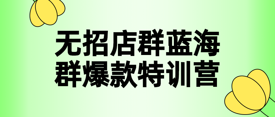 无招店群蓝海群爆款特训营-小白自学交流社区