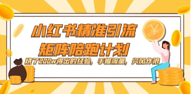 【超完整】小红书精准引流矩阵陪跑计划:烧了200w得出的经验，手握流量，兴风作浪。-小白自学交流社区